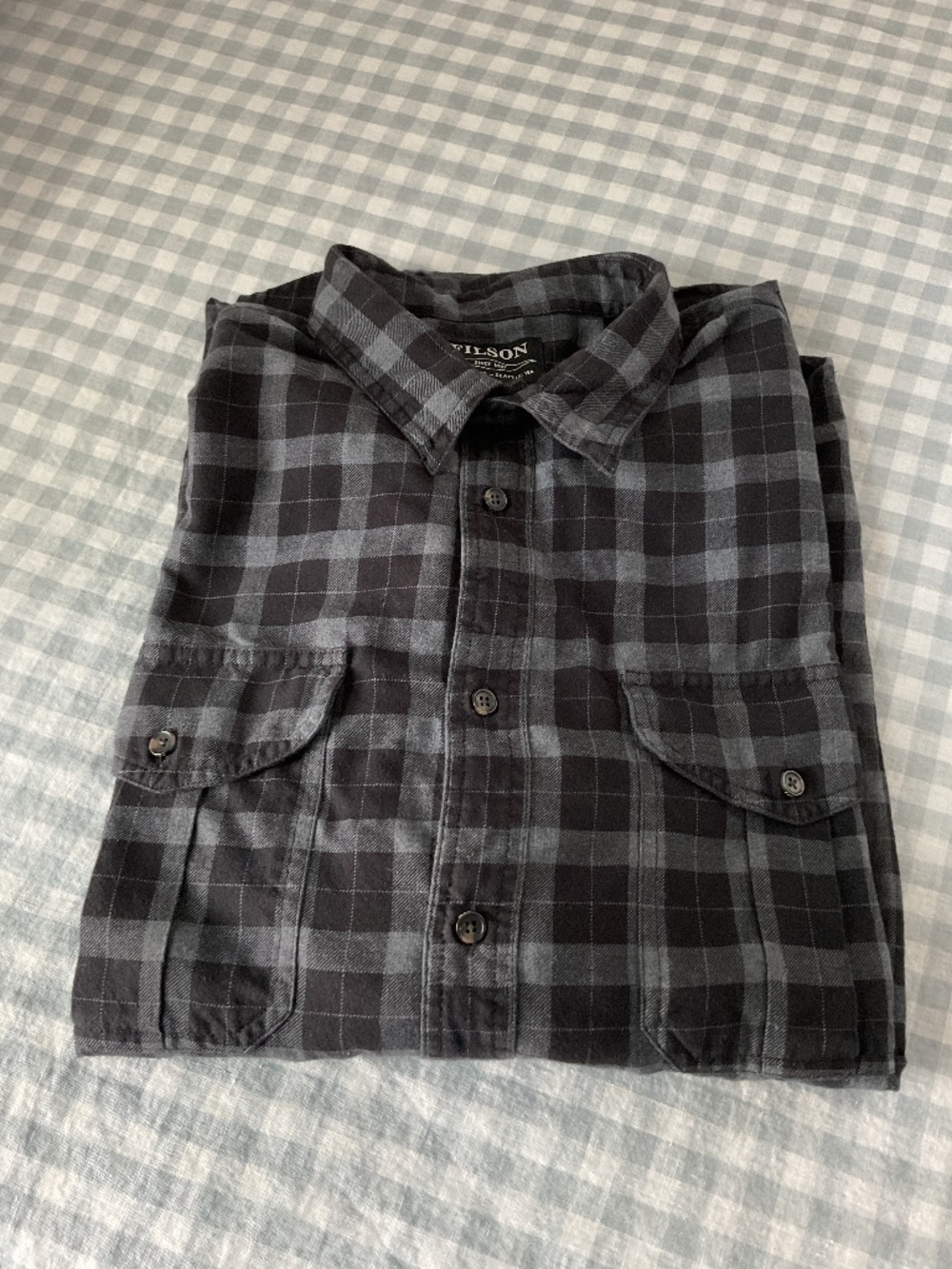 VGUC Filson Black Grey Men’s Flannel Shirt XL